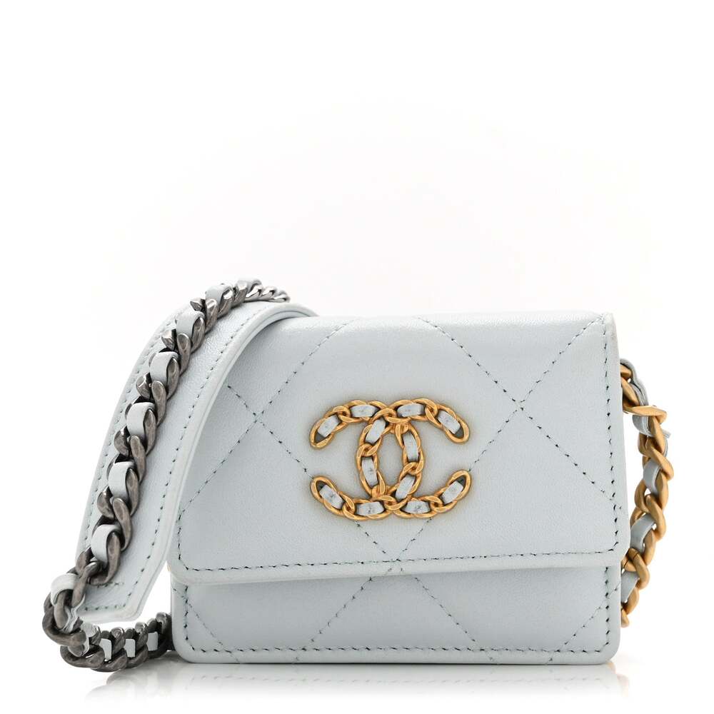 Lambskin Quilted Chanel 19 Flap Card #270129C15B